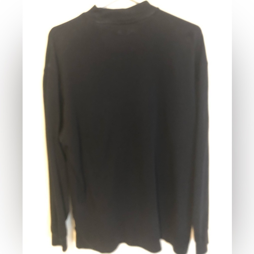Bobby Jones mock turtleneck, black with cuffed long sleeves